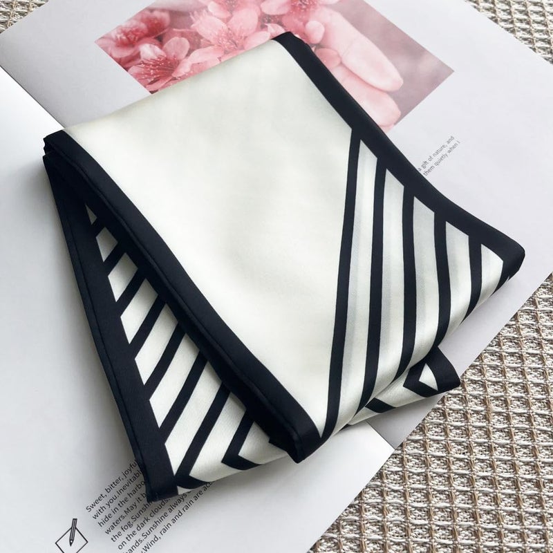 FONYVE Silk Head Scarf for Hair Fashion Headwrap for Women Lightweight Neck Tie - Image 1